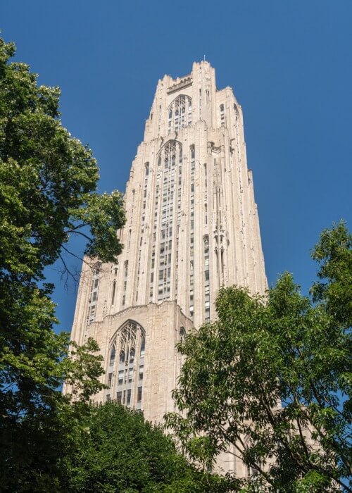 Cathedral of Learning in Pittsburgh, PA, representing Penguin Clean Co proudly serving homes and businesses throughout the Pittsburgh area.
